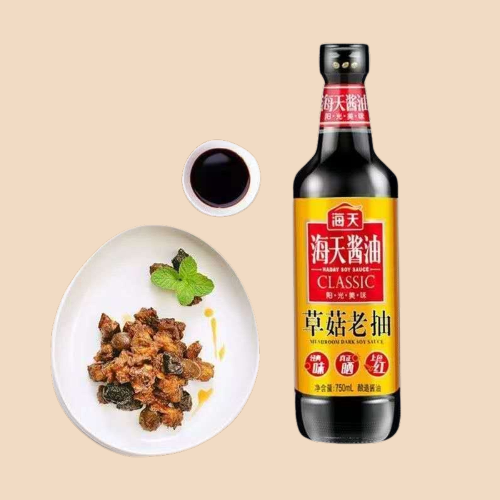 Salsa de soya oscura de champiñón